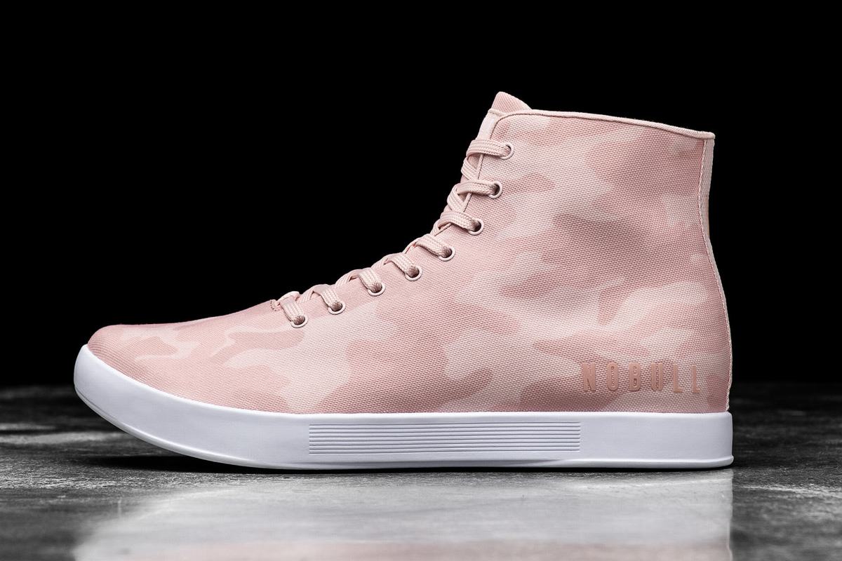 Nobull High-Top Canvas Women\'s Trainers Rose Camo | Australia (LF8251)